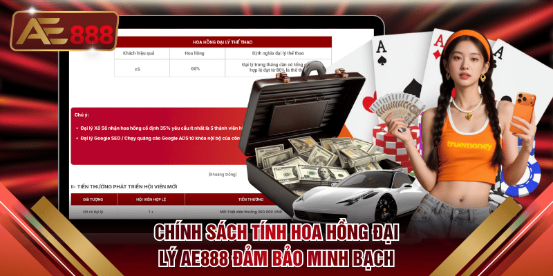 Chính sách tính hoa hồng đại lý AE888 đảm bảo minh bạch
